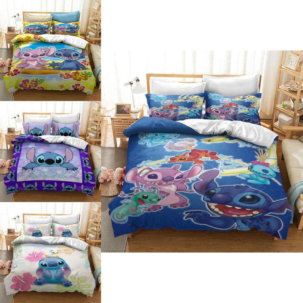 3d Stitch Bedding Set For Kids With Comfortable Duvet Cover And Pillowcase Set