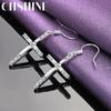 CHSHINE 925 Sterling Silver Cross Drop Earrings For Women Wedding Engagement Fashion Charm Jewelry