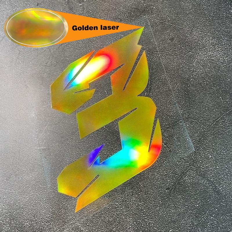 1PC 0to9 Gold Laser Number Motorcycle Stickers Waterproof for Motorbike Fairing Fender Fuel Tank Helmet Bicycle Vinyl Decals