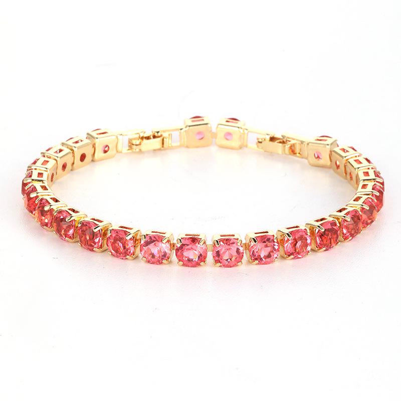 

Браслет унисекс с разноцветной квадратно-круглой пряжкой и цветным цирконом