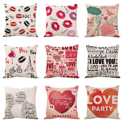New Valentine's Day Love Letter Pattern Pillow Cover Sofa Pillow Cover