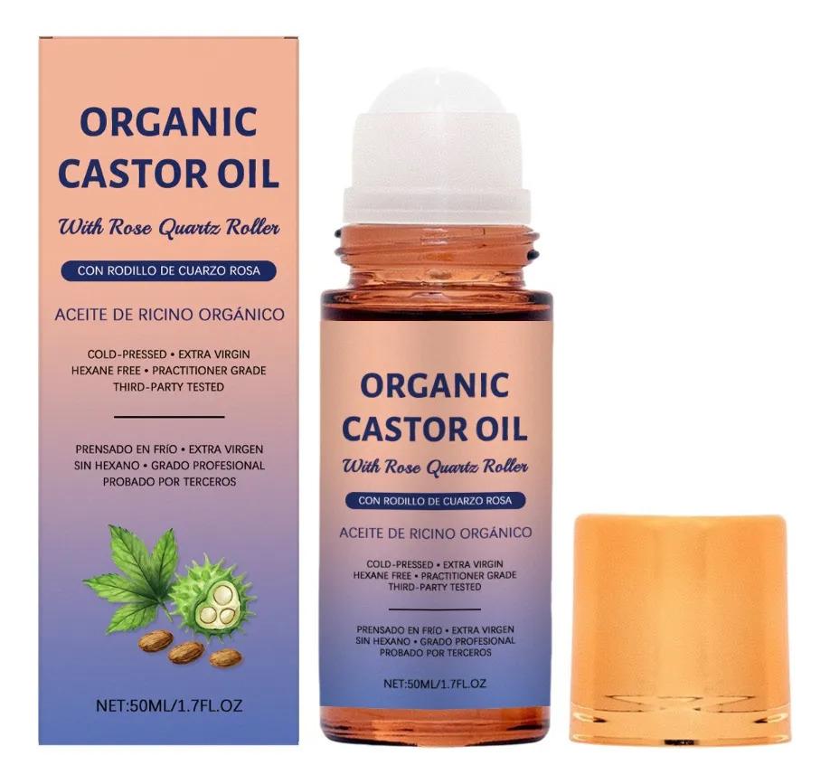 Bio-Rizinusöl 50ml, Kaltgepresstes hexanfreies natives Rizinusöl, Reines Naturöl für Haare, Wimpern, Augenbrauen & Haut, 1.7 fl oz