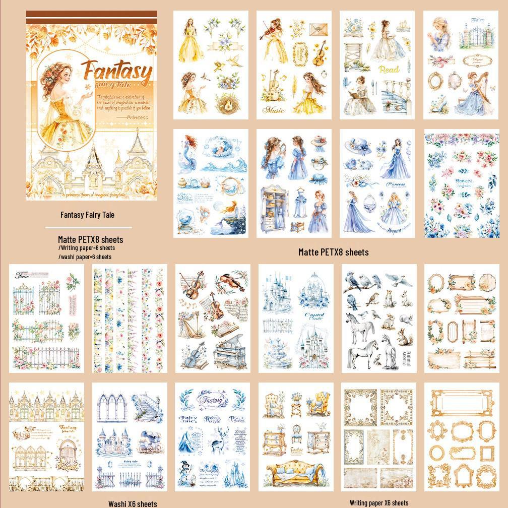 Cross-Border Pet Sticker Pack: European & American Alice Art for Junk Journals & Collages