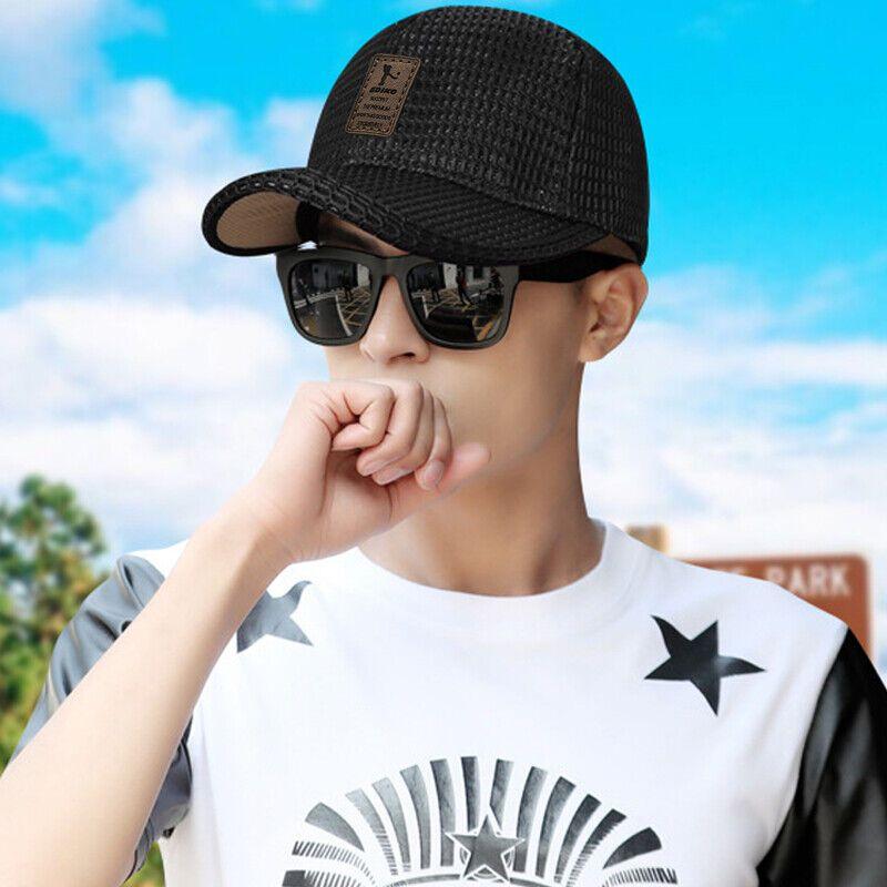 Mens Trucker Sun Hat Women Mesh Breathable Baseball Sports Cap