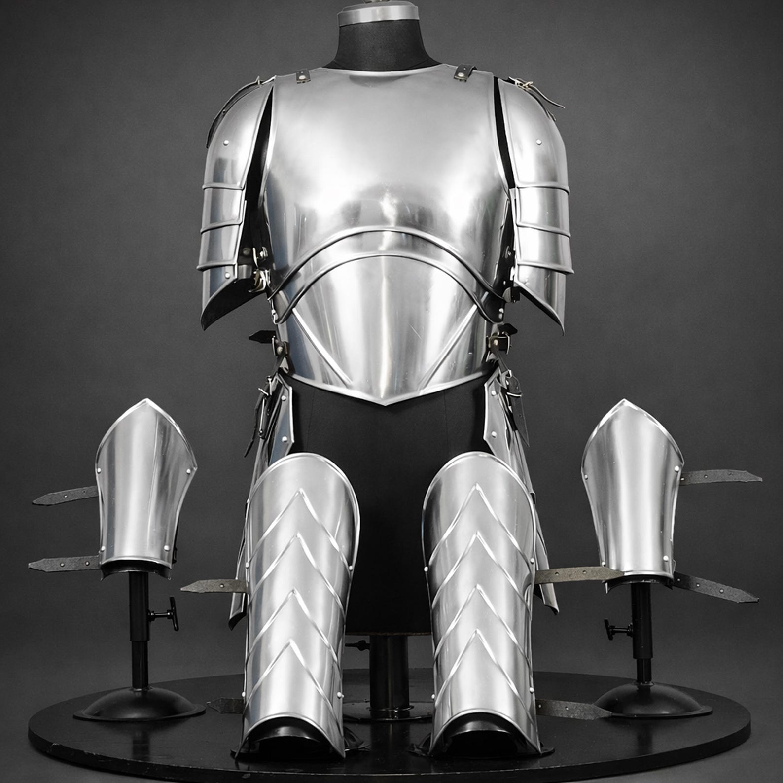 Lady Knight Half Armor Set Medieval Steel Cuirass Warrior Queen LARP Cosplay Costume