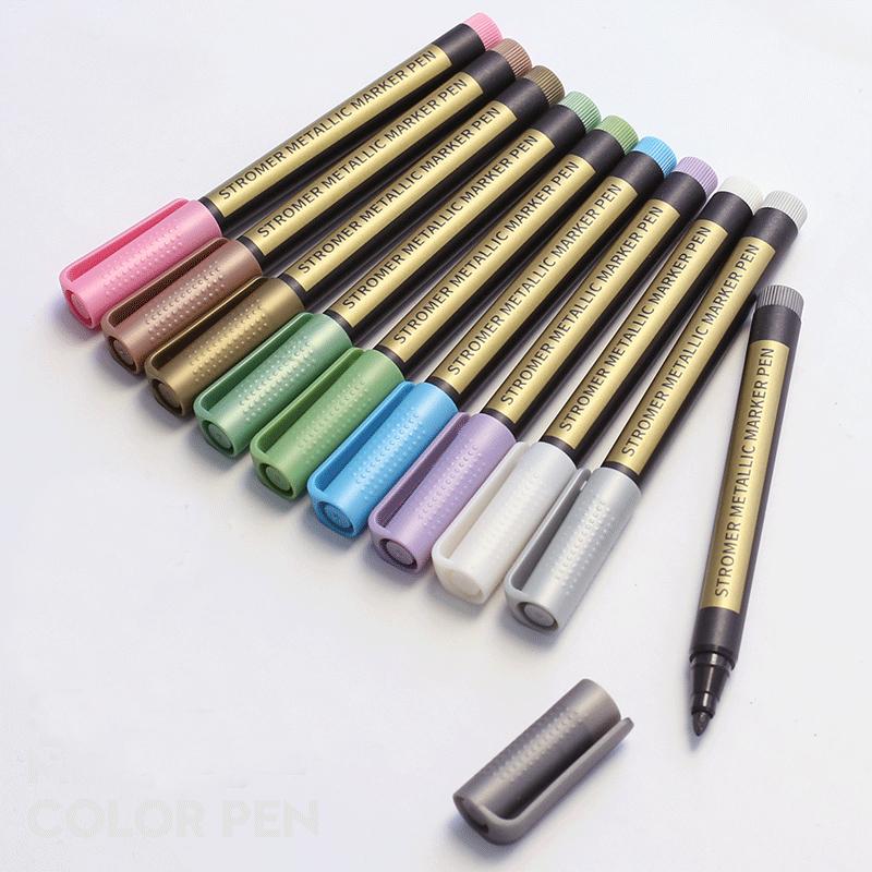 10/20PCS/Lot Metallic Markers Paints Pens Art Permanent Writing Markers for Paper Stone Glass Wall Fabric Scrapbooking Metal