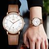 [Watches] Men's Ultra-Thin Watch 6.5MM Simple Fashion Casual Business Quartz Movement 40mm Dial Leather Band Unisex Yellow-2