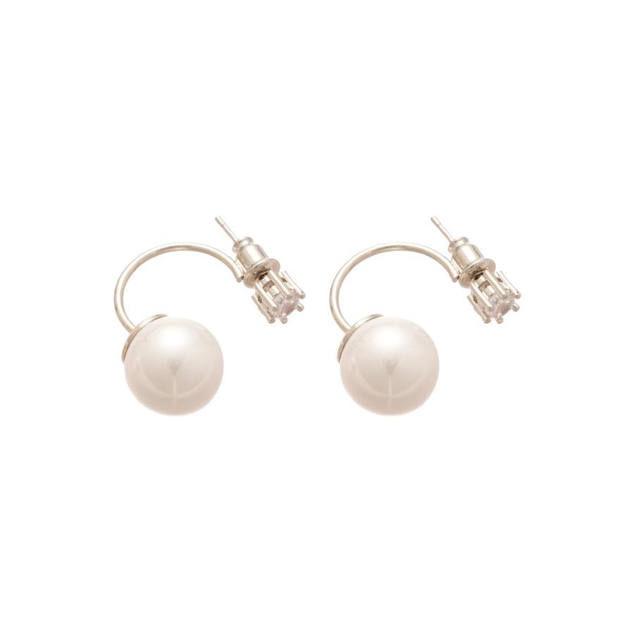 Silver Needle Korean Style Zirconia Geometric Round Stud Earrings - Elegant, Shiny, and Fashionable Accessories for Women