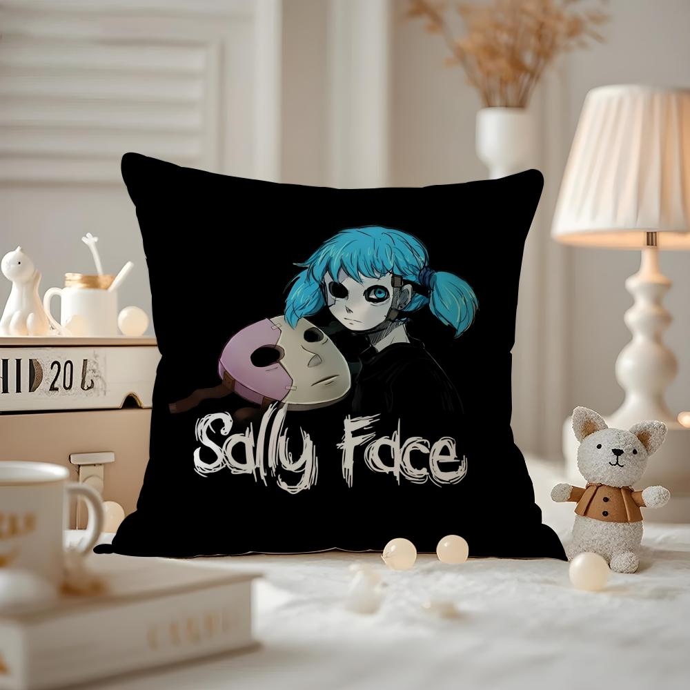 Funda de cojín Sally Face Estampada Funda de almohada Para Sala de estar Cubierta de cojín de sofá y Decoración de dormitorio