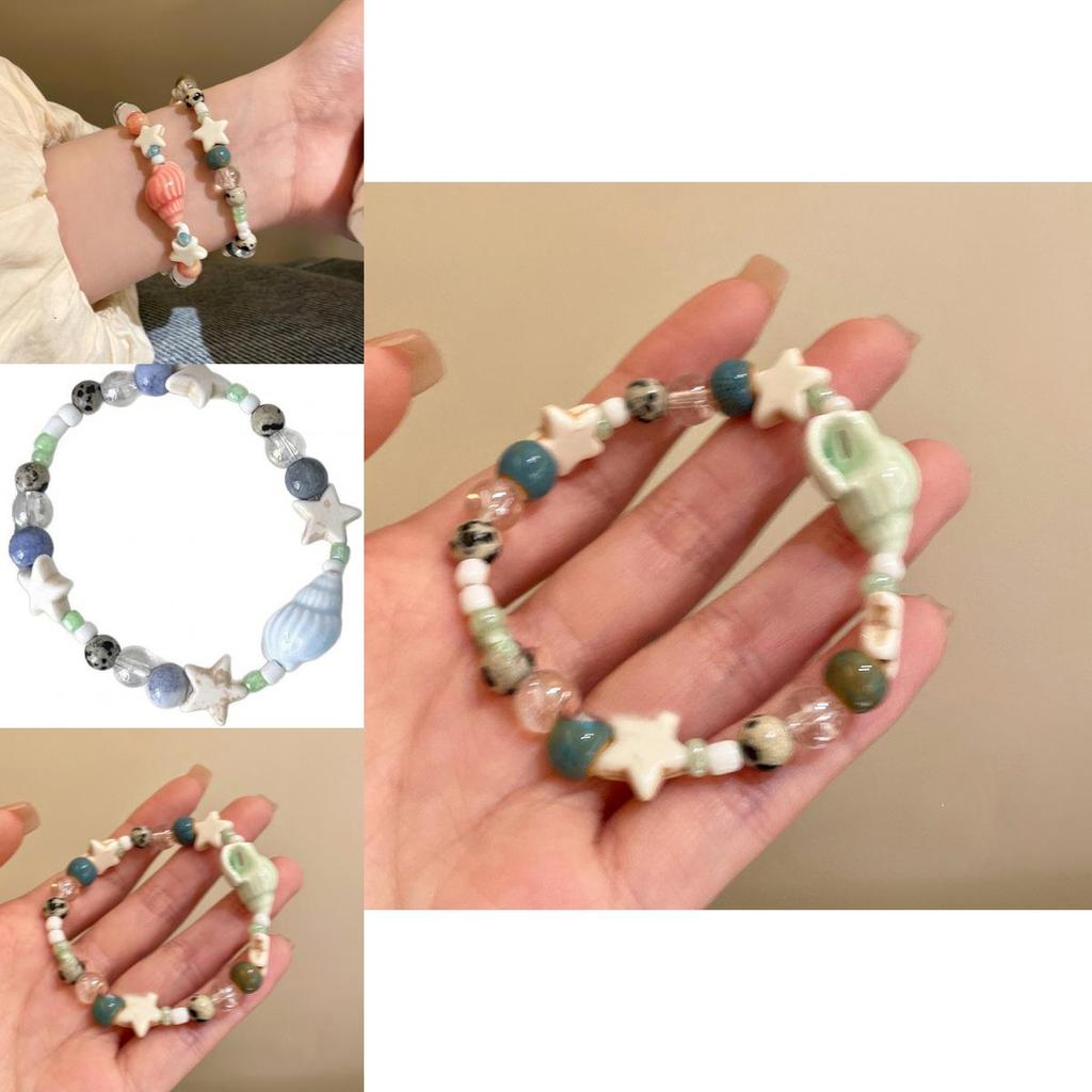 Sweet Vacation Starfish Beaded Bracelet For Women With Shell Accents And Handmade Crafting