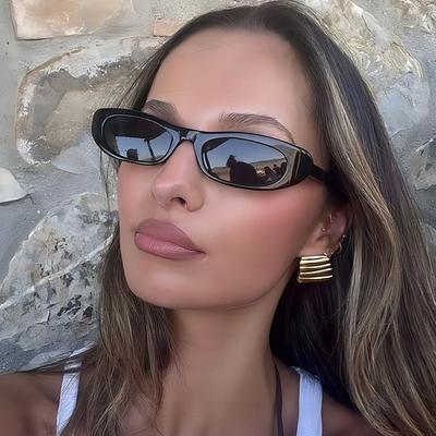 New Y2K Small Frame Irregular Oval Sunglasses Women Men Luxury Designer Vintage Punk Hip Hop Shades