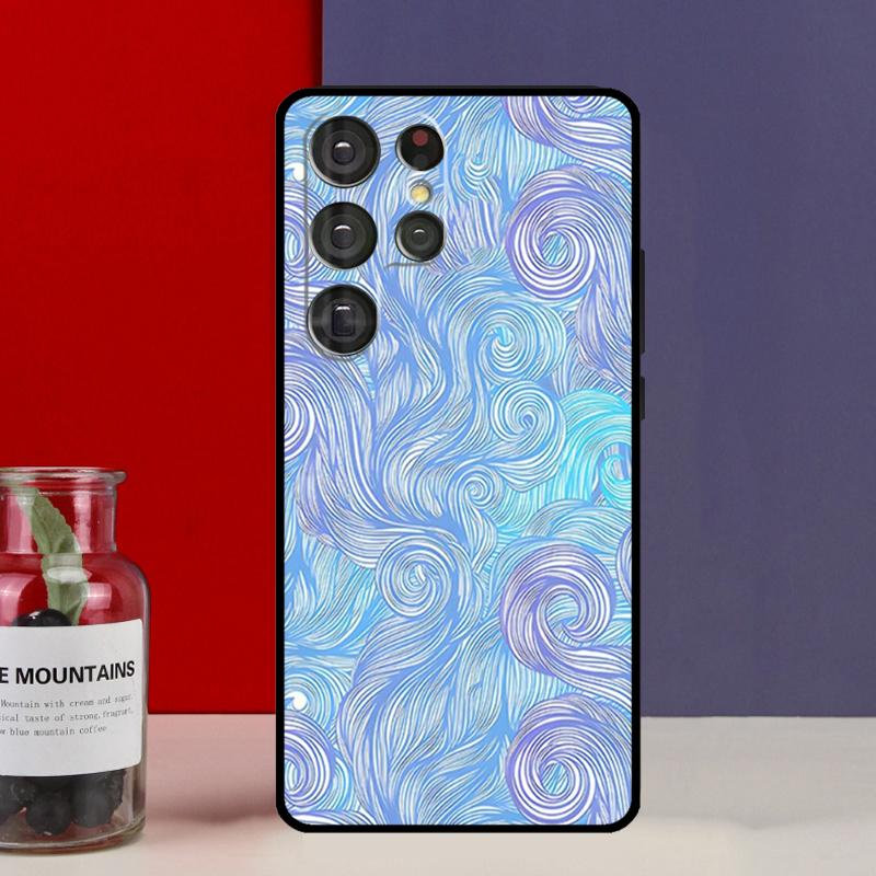 Japanese Style Floral Texture Funda Case For Samsung Galaxy S25 Ultra S9 S10 S20 S21 FE S22 S23 Plus S24 Ultra Phone Cover