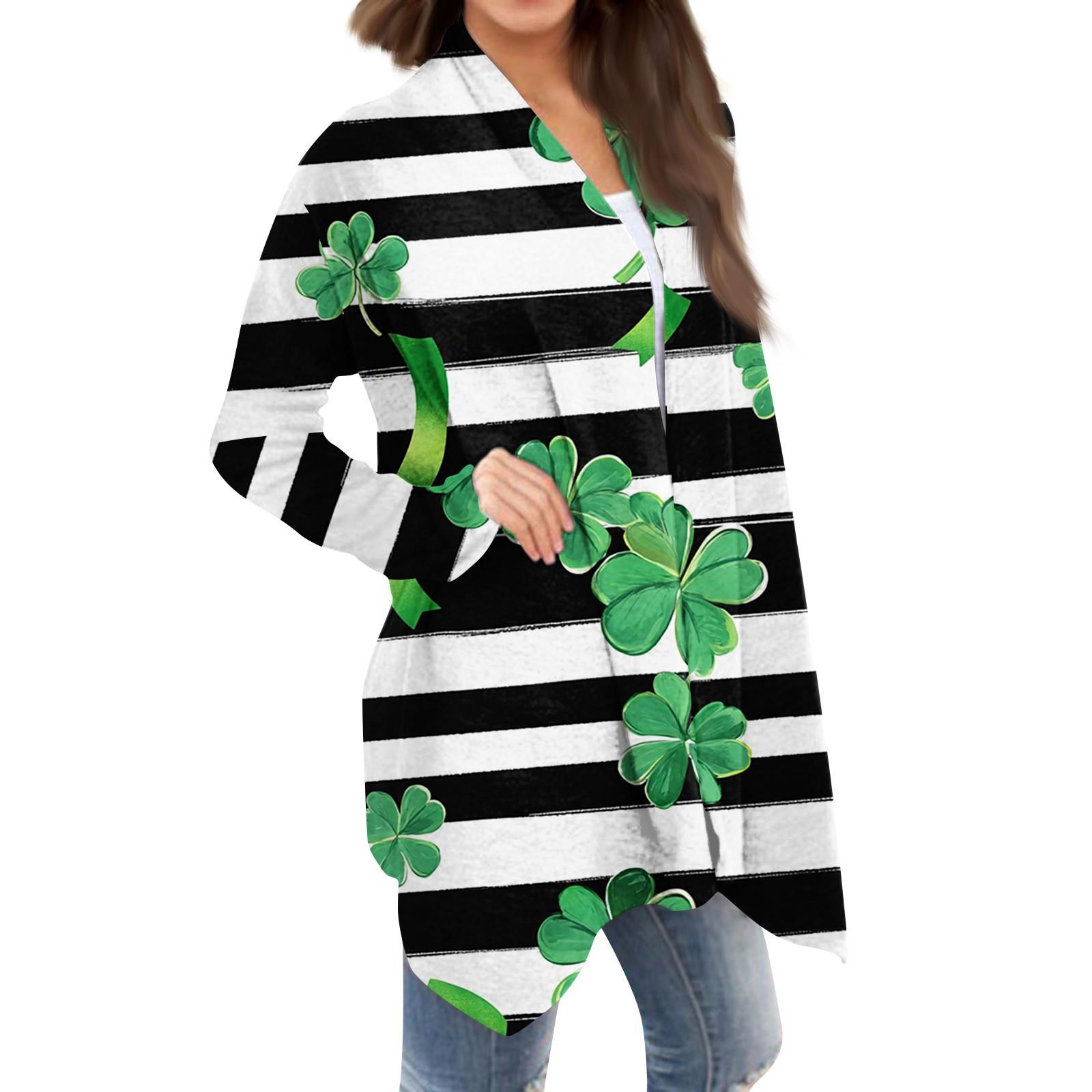 

Женская мода, повседневный рождественский принт, кардиган средней длины, куртка, пальто XXL чёрный