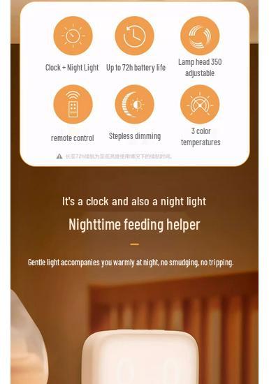 Rabbit Bedside Night Light with Remote - Baby Feeding & Eye Protection Lamp