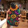 Colorful Flowers Pattern Tempered Glass Phone Case For iPhone 11 12 13 14 15 16 17 18 Pro Max 17 Air 7 8 Plus XS X XR Cover