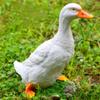 Weiße simulierte Ente Tierfigur Simuliertes Entenmodell Geflügelattrappe Gänsemodell Enten Gartenstatue Rasen Miniaturfigur