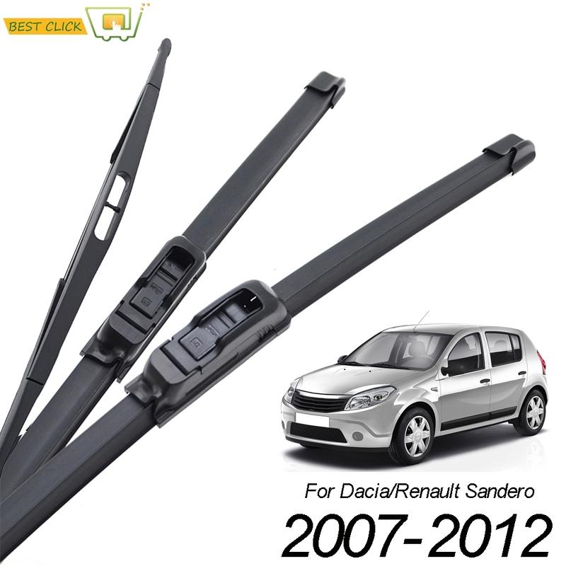 Misima Windshield Wiper Blades Kit For Dacia Renault Sandero MK1 2007 - 2012 Front Rear Window Wiper Set 2008 2009 2010 2011