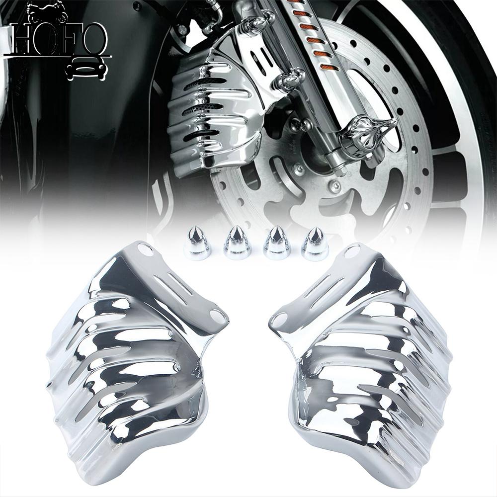 Steel Motorcycle Front Brake Caliper Cover For Harley Electra Glide Standard EFI FLHTI Road Glide Ultra FLTRU FLHTKL FLTRXS FLTR