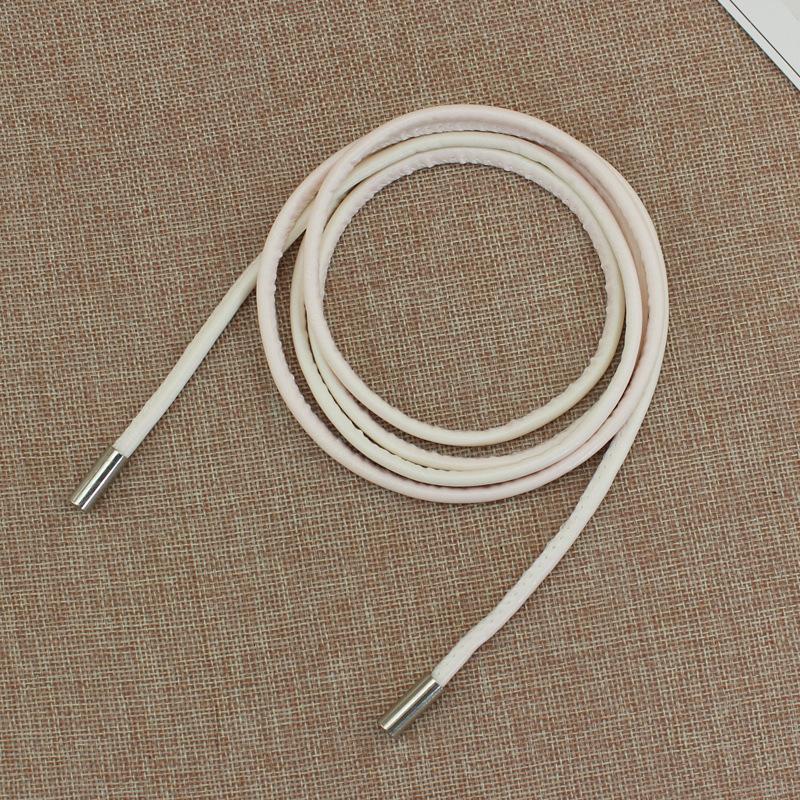 0.6cm Simple Round PU Leather Knotted Rope Waistband Thin Belt Women Decorative Waist Rope Skirt Coat Sweater Straps 160cm