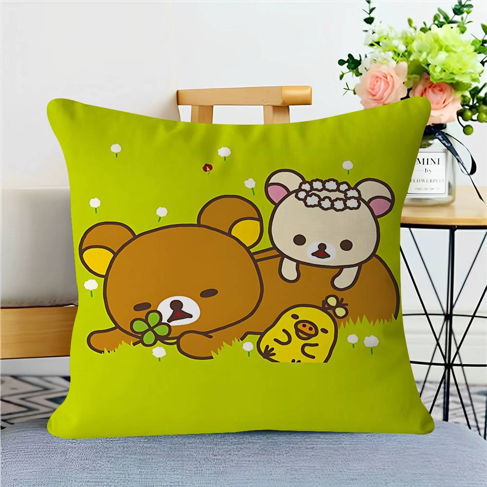Cartoon R-Rilakkuma Pillowcase Toon Gift Cushion Cover Bedroom Home Sofa Chair Seat Decor Pillow Case