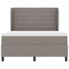 Box Spring Bed with Headboard Taupe 160 X 200 Cm Fabric
