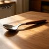 Thickened Metal Dessert Handle Small Steel with Coffee Spoon Stainless Wood Grain Stirring Pudding Serving Spoon Rustic Teaspoon for