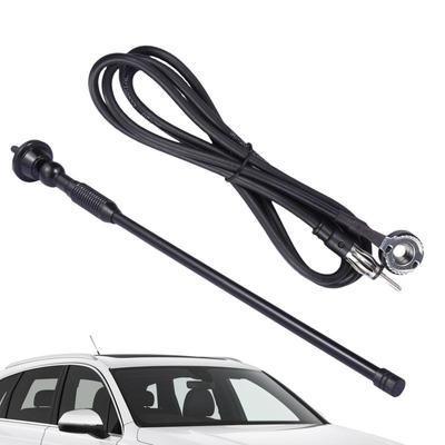 Car Radio Antenna Aluminum Alloy AM/FM Rubber Car Aerial Portable Strong Receiving Function Black Screw Install Signal Amplifier