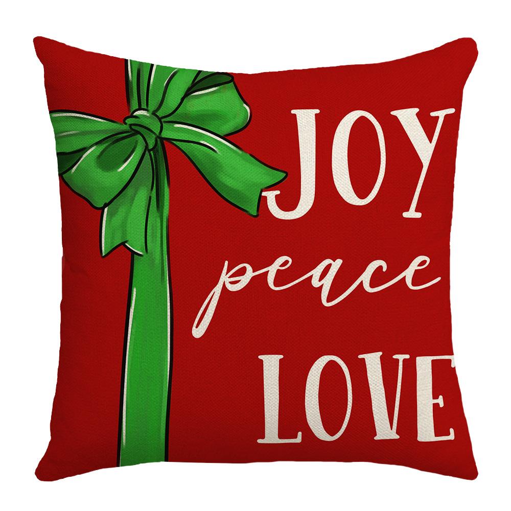 New Christmas Pillow Cartoon Christmas Tree English Bell Home Cushion Pillow Cover