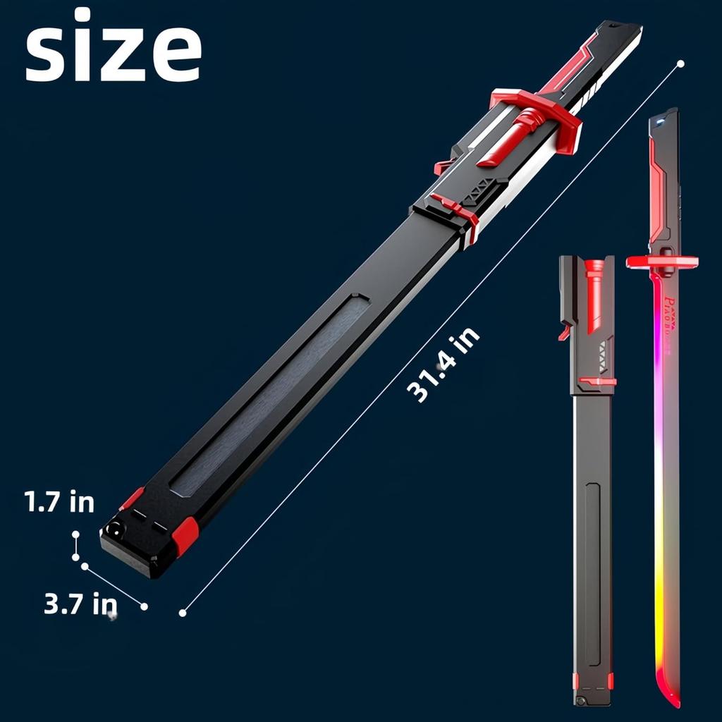 Lightsaber7Color Flowing Spark Sword,31.4 inch with Sound Effects,Led Sword with Smoke, for14+Years Old Toy Light Saber for Kids (Flint Not Included)