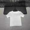 Xiangjia Embossed Floral Knit Round Neck Short Sleeve Casual Top - European Style Spring Arrival