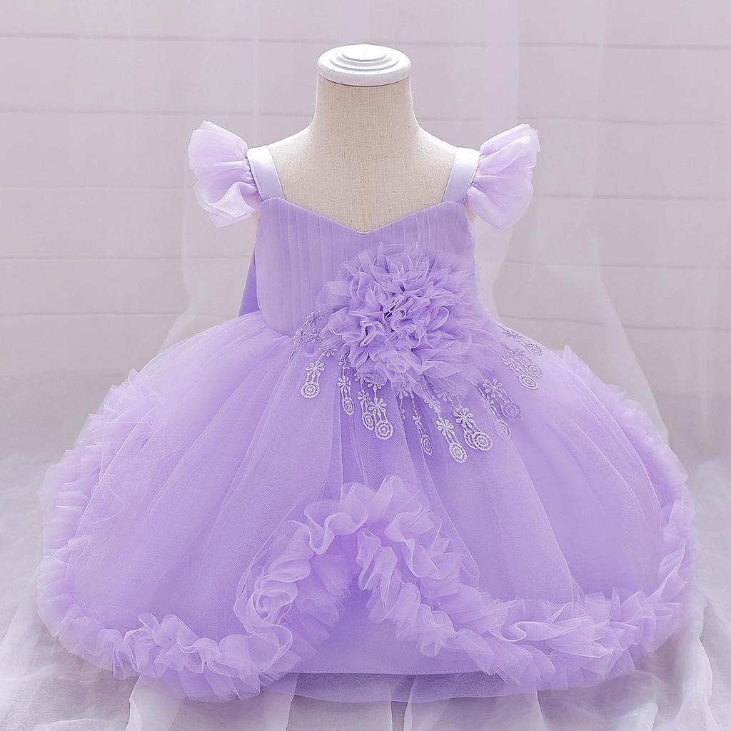 Infant Baby Girl Birthday and Wedding Mesh Dress for First Year