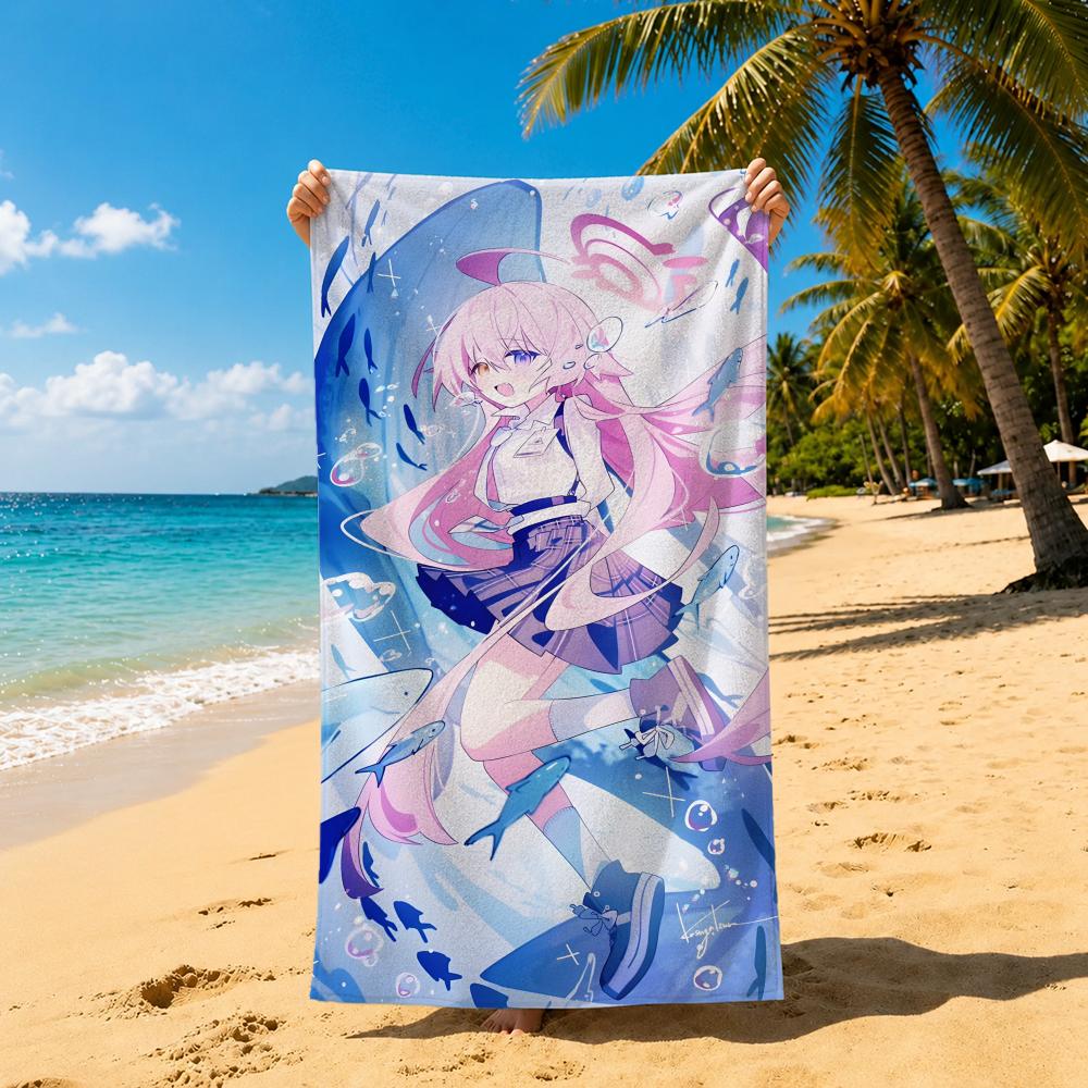 Hoshino Takanashi Blue Archive Towel Towel Soft Pool Gift For Travel Gym Shower Cool Camping Quick Dry Sports Large Beach Towel