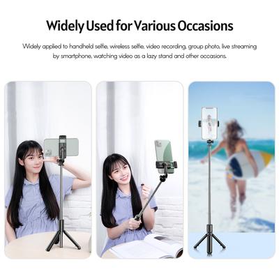 Mini 5-Section Extendable Selfie Stick Integrated with Tabletop Tripod with BT Remote Control
