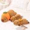 Fluffy Capybara Plush Doll Kawaii Capybara With Hamburger Bread Stuffed Toy Simulation Stuffed Animals Birthday Gift Home Decor