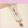 Halloween Skull Cross Pendant Necklace With Alloy And Water Wave Chain Women For