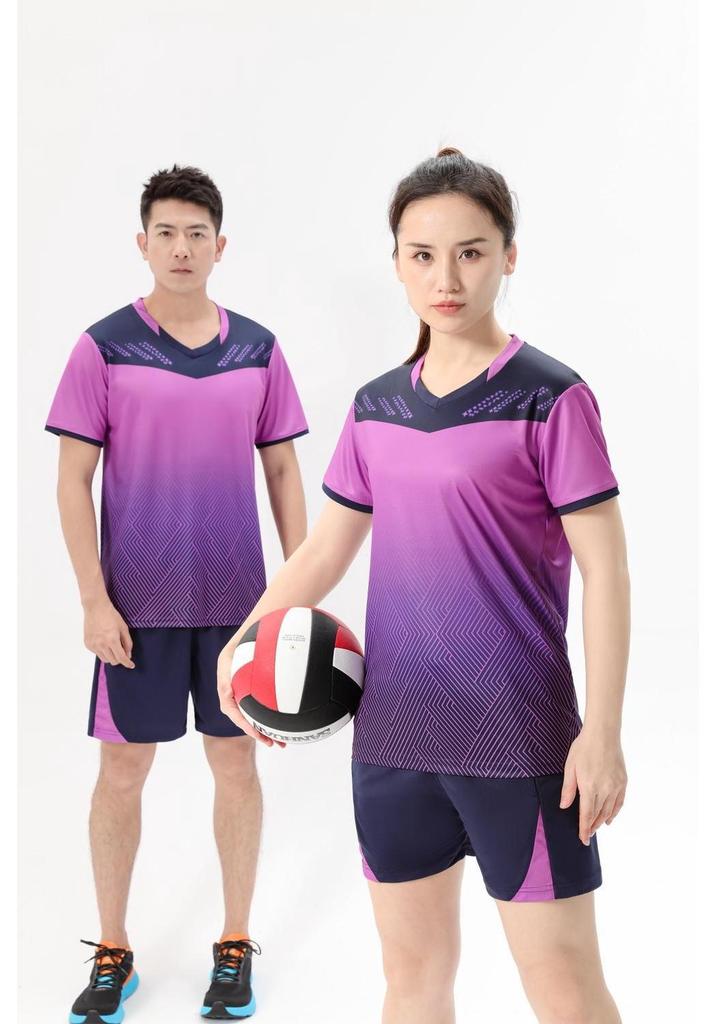 Unisex Volleyball Team Uniform Set - Short Sleeve Jersey and Shorts for Training