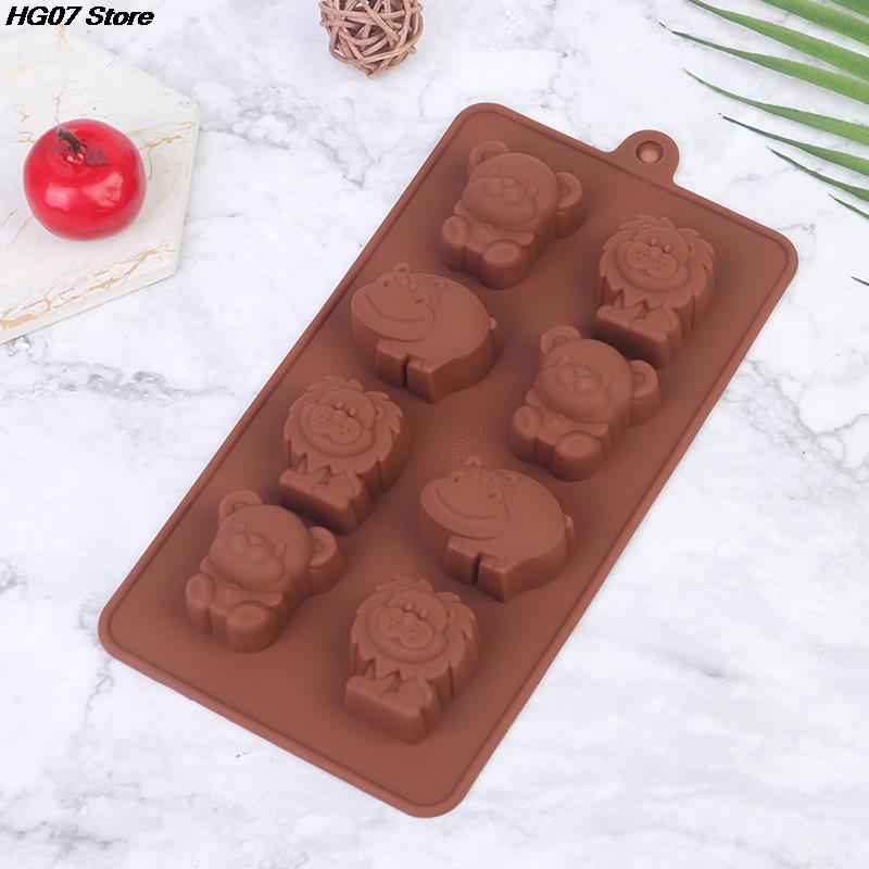 1PCS Animal Silicone Mold Hippo Lion Bear Shape Chocolate Soap Cake Decorating DIY Kitchenware Bakeware Ice Mold Baking Tools