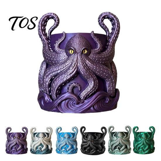 Decorative Flowerpot for Garden 3D Printed Octopus Planter with Tray, Creative Succulents Flower Pot, Weather-Resistant Weatherproof Plant Decoration