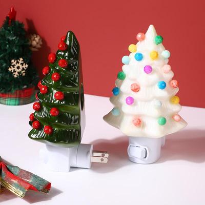Plug In Night Light Christmas Tree Small Room Decor Light Christmas Night Lights Decorative Table Lamp For Home Bathroom Bedroom
