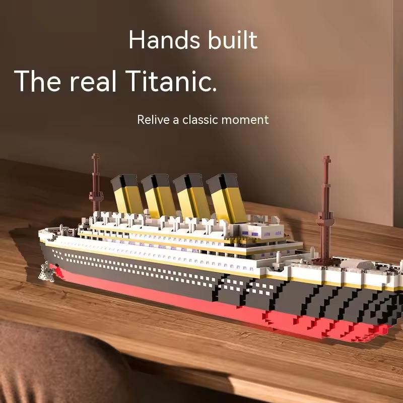 Titanic Malá Stavebnice Model Obří Zaoceánské Lodi Stavebnice Loď Cihlová Hračka pro Chlapce Dívky Děti Narozeninový Dárek