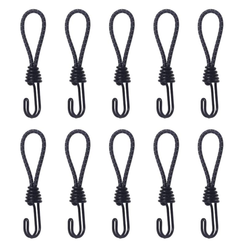 10Pcs Tent Fixing Cord Elastic Rope Cord Hook for Outdoor Camping Canopy Tarp