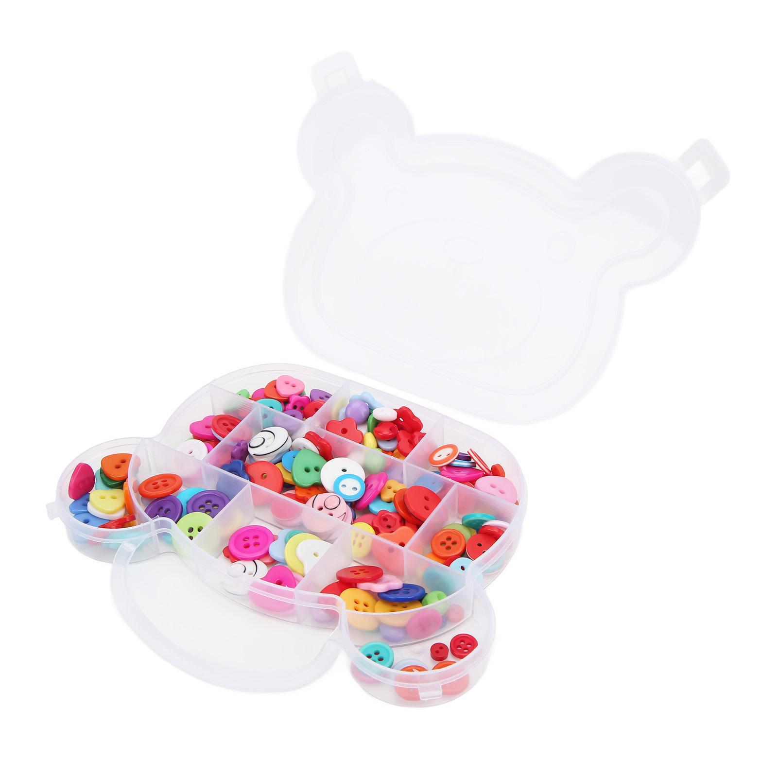 

200 шт. смоляных пуговиц смешанного цвета круглой формы в форме сердца пуговицы для шитья с коробкой для хранения для DIY рукоделия