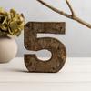 House Number 5 Wooden Bark 7 Cm