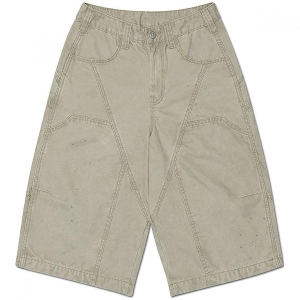 

Painted Double Knee Shorts Washed Beige XL