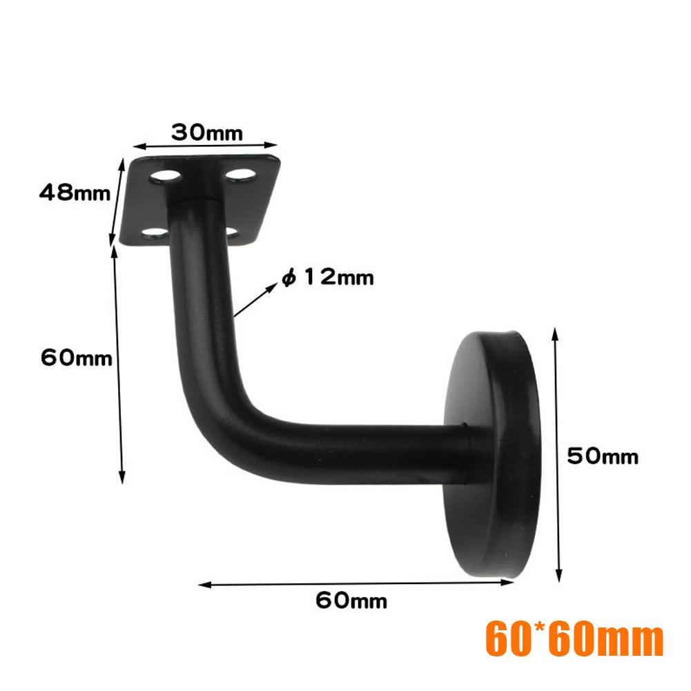 Svart rekkverkfeste med veggstøtte Fest rekkverket ditt sikkert