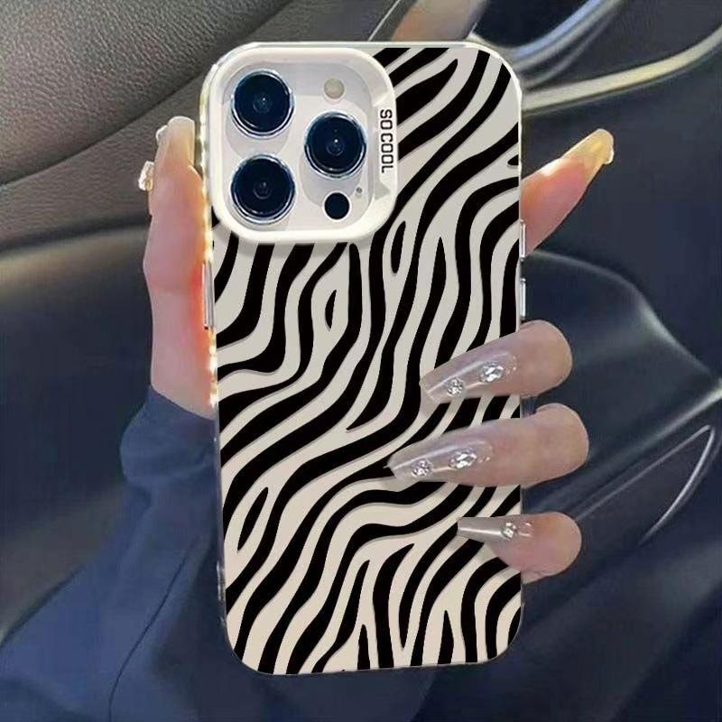 Zebra Stripe Phone Case: Compatible with Apple iPhone 14 Pro, 15 Pro Max, and 16 Pro. High-end design for a unique personality, fits 17.