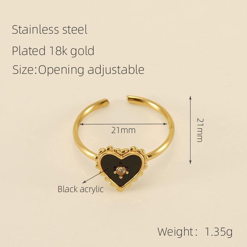 8K Love Open Ring Women's Niche High-end Four-leaf Clover Adjustable Ring 2026