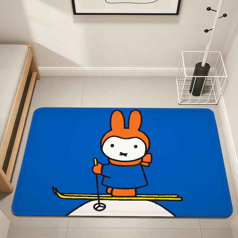 Cartoon Bunny Rabbit kawaii funny M-Miffy Home Bed Rug Kitchen Bath Floormat Hallway Balcony Carpet Entrance Doormat hogar Decor