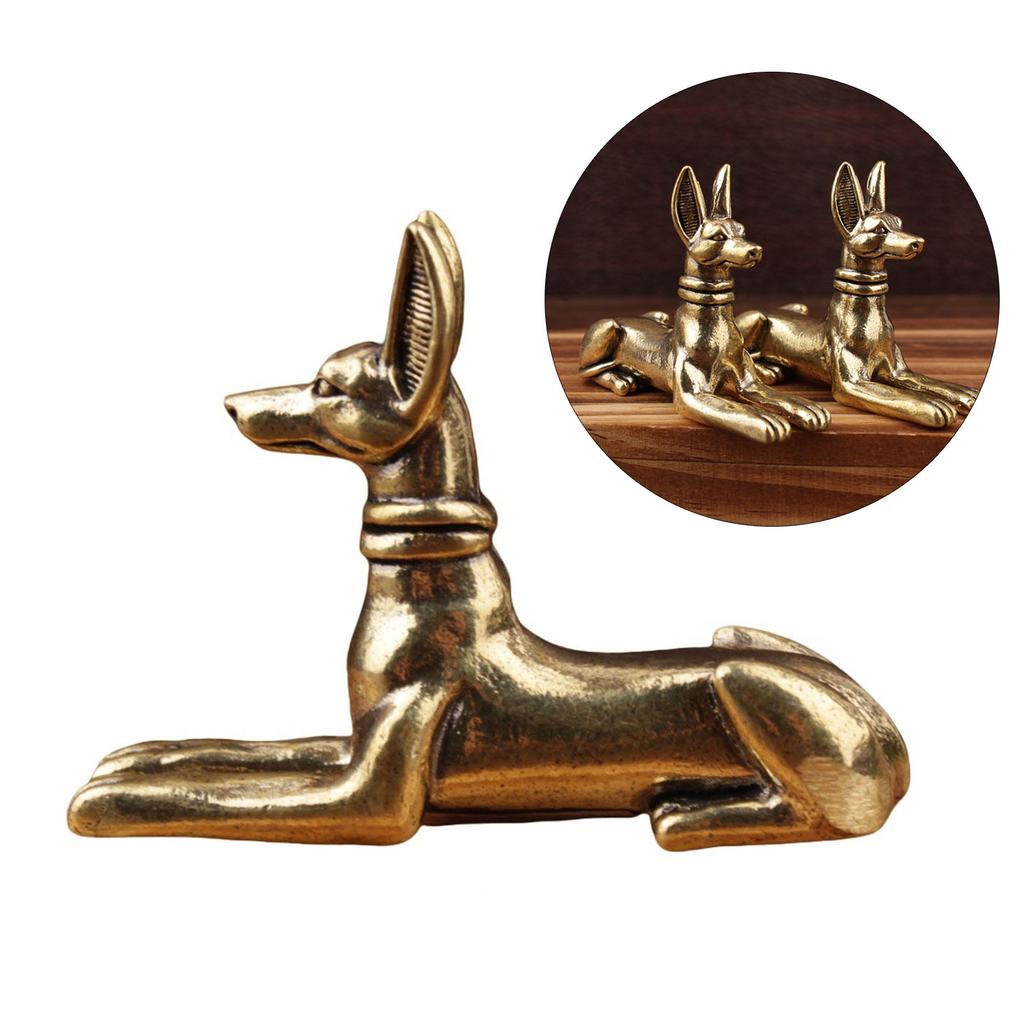 Messing Hund Regaldekorationen Akzent Sitzende Hundefiguren Tischaufsätze Heimdekorationen Retro Hund Dekoobjekte