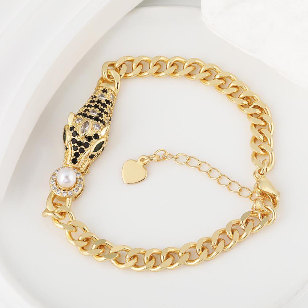 European and American Hip-hop New Creative Leopard Head Bracelet Fashion Bracelet One  Size(18CM~21CM)